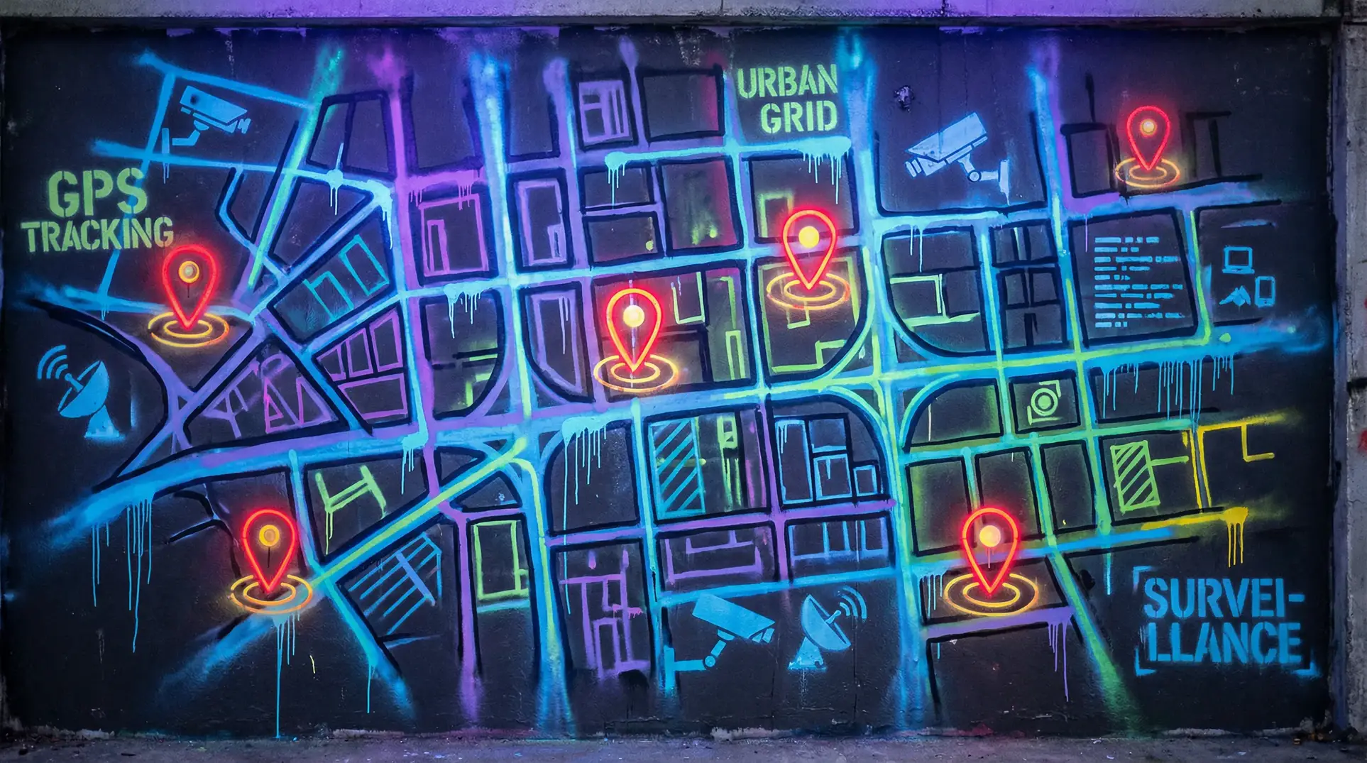 www 色 狗仔追踪地图 - 城市涂鸦风格